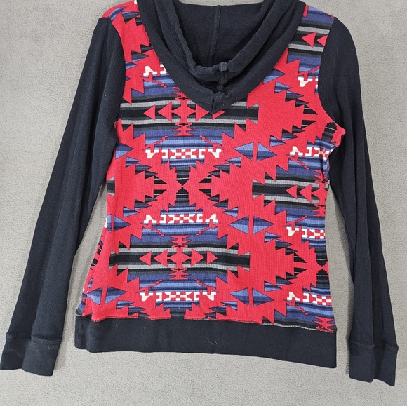 Lauren Ralph Lauren L-RL Active Hoodie Women’s L Red Aztec South West Thermal - Picture 7 of 7
